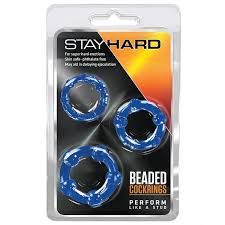 STAY HARD BEADED 3PK RINGS