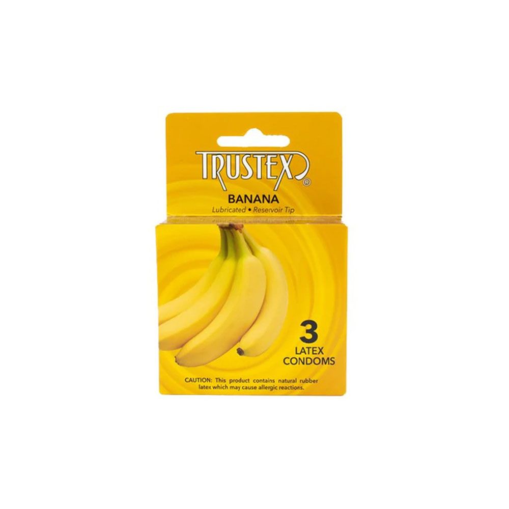 TRUSTEX FLAVORED CONDOMS 3PK, FLAVOR: BANANA