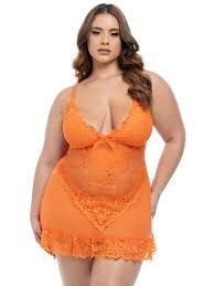 VALENTINE BABYDOLL PLUS, Color: DRAGONFIRE, Size: 1X/2X
