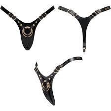 STRAP ON ME LEATHERETTE HARNESS, Color: BLACK