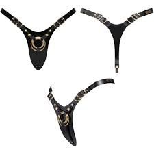 STRAP ON ME LEATHERETTE HARNESS, Color: BLACK