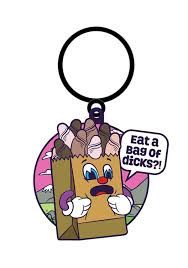 WOOD ROCKET KEYCHAIN, STYLE: BAG OF DICKS