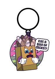 WOOD ROCKET KEYCHAIN, STYLE: BAG OF DICKS