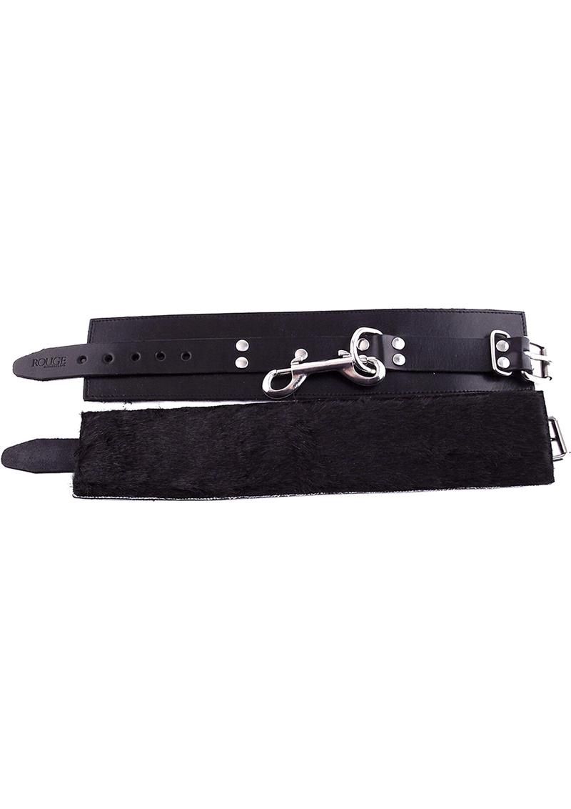 ROUGE FUR ANKLE CUFFS, Color: BLACK