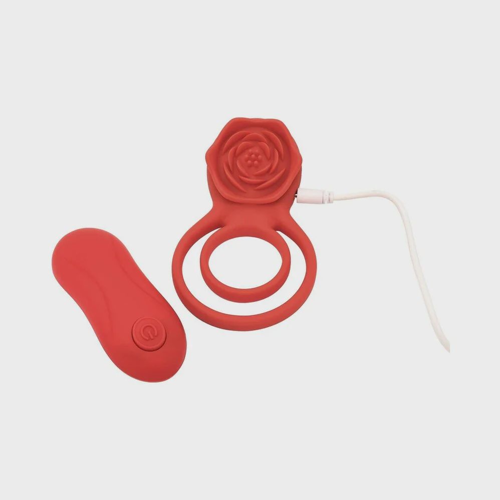 VIBRATING ROSE DOUBLE RING C-RING