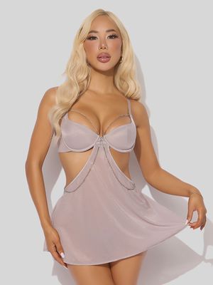PRESLEY SHINE RHINESTONE BABYDOLL - Badd Kitty