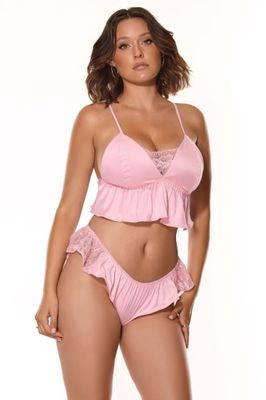 KISSED BY SATIN BRALETTE &amp; PANTY - Badd Kitty