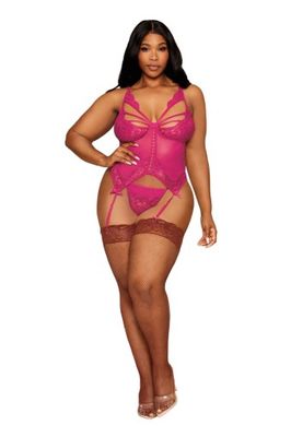 BEET BUSTIER &amp; GSTRING DMD PLUS - Badd Kitty