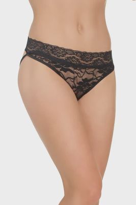 BLACK LACE CAGE BACK PANTY - Badd Kitty