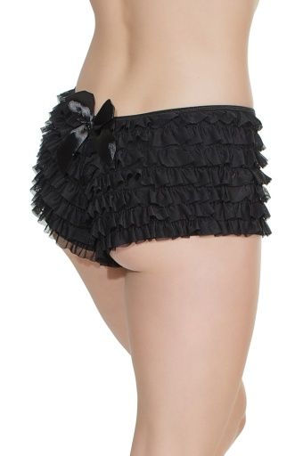 LAST TANGO RUFFLE BOOTY SHORTS, Colour: BLACK, Size: OS