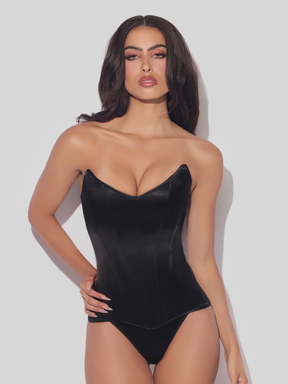 JULIET SATIN FULL BONING SCOOP CORSET, Size: SMALL