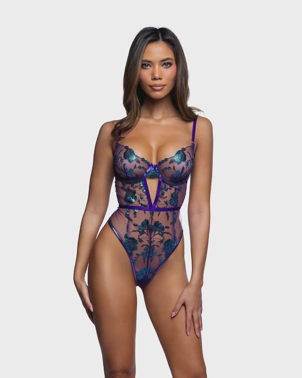 ELECTRIC SHIMMER TEDDY, Size: SMALL