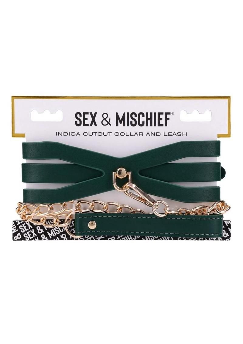 SS S&amp;M INDICA CUTOUT COLLAR/LEASH