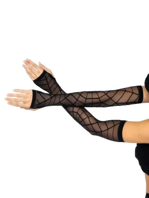 SHEER SPIDER WEB ARM WARMERS