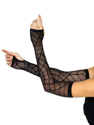 SHEER SPIDER WEB ARM WARMERS