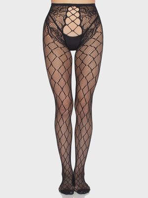 SELINE NET CROTCHLESS TIGHTS
