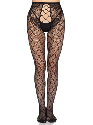 SELINE NET CROTCHLESS TIGHTS