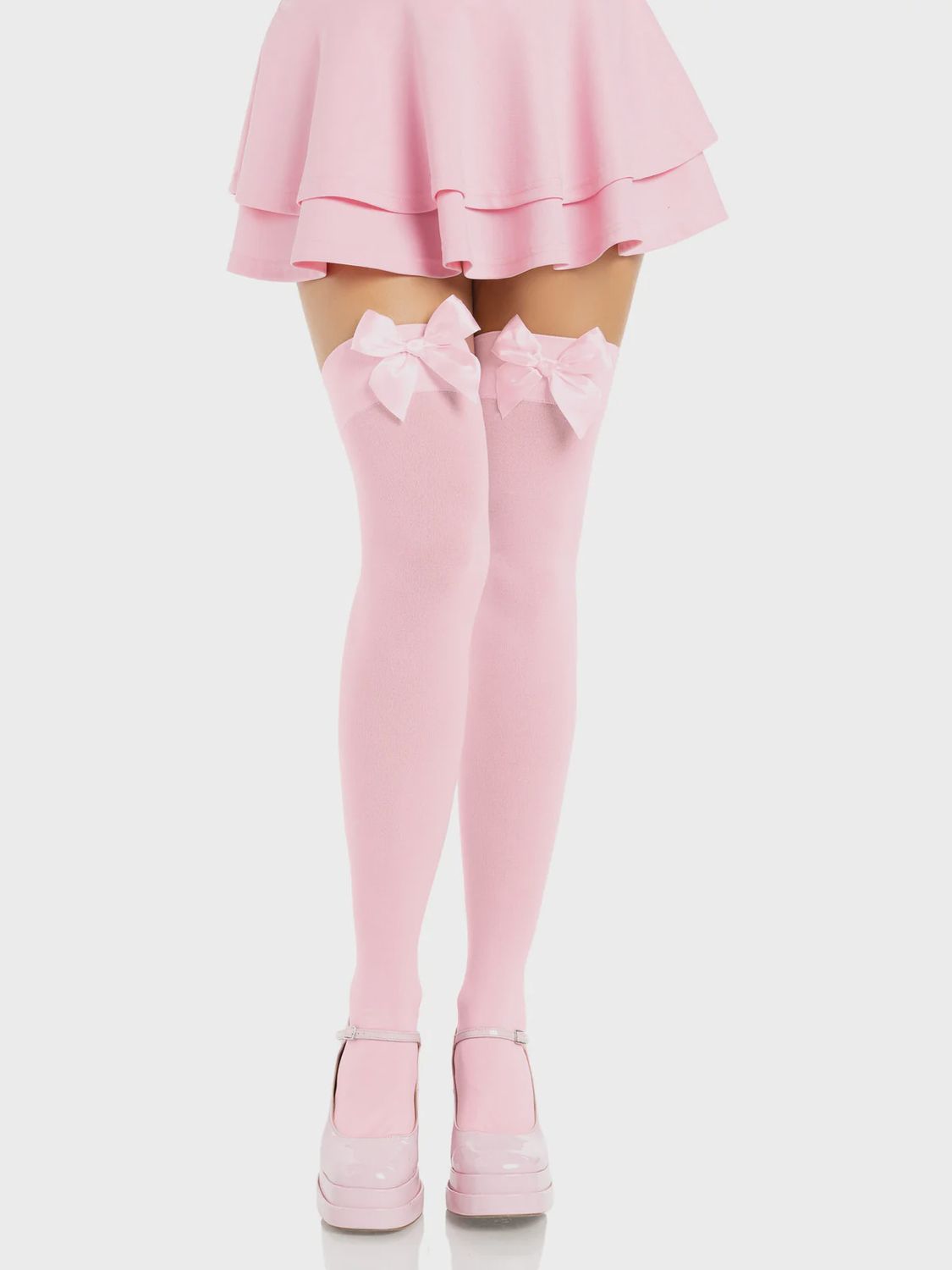 KAY OPAQUE THIGH HIGHS, Color: LIGHT PINK