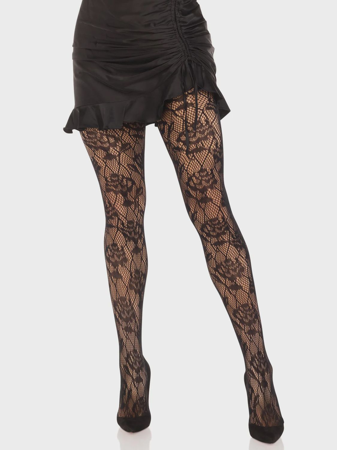 WILD ROSE NET TIGHTS, Size: ONE SIZE