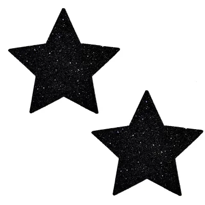 NEVA NUDE PASTY STAR GLITTER BLK