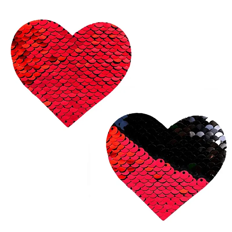NEVA NUDE PASTY HEART SEQUINS RED/BLK
