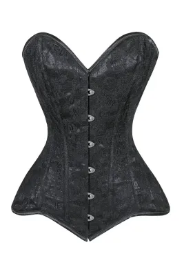 LAVISH BLACK LACE CORSET BUSK CLOSURE