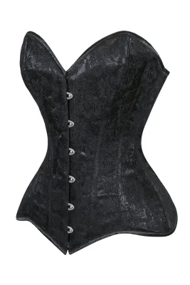 LAVISH BLACK LACE CORSET BUSK CLOSURE