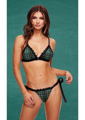 SCHOOLGIRL BRA &amp; OPEN BACK PANTY SET