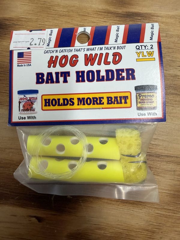 HOG WILD BAIT HOLDER YELLOW 2 PCK
