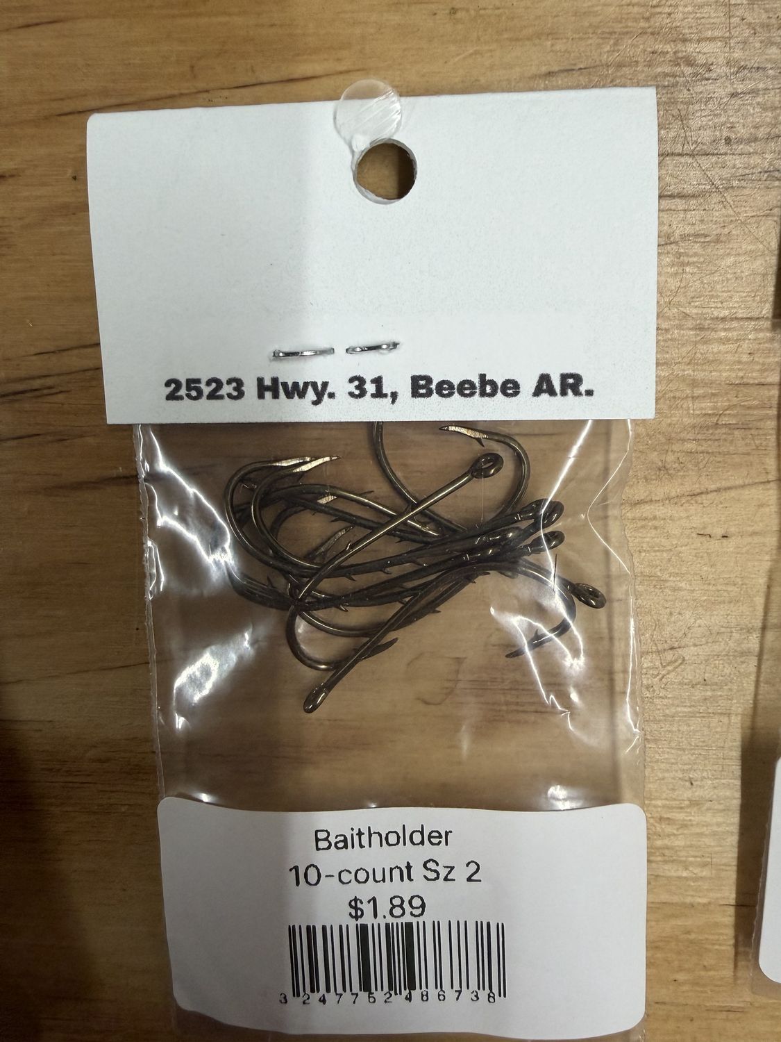 BAITHOLDER HOOK SZ 2
