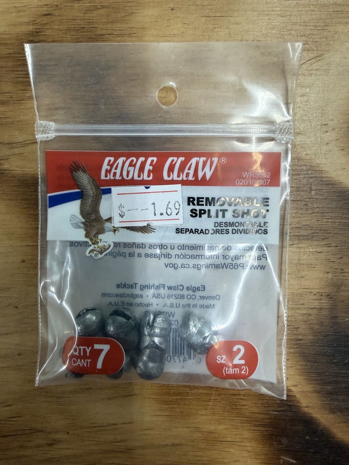 REMOVABLE SPLIT SHOT SZ 2