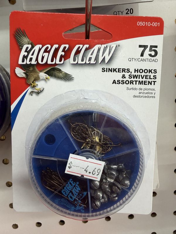 ASST SINKERS, HOOKS, SWIVELS