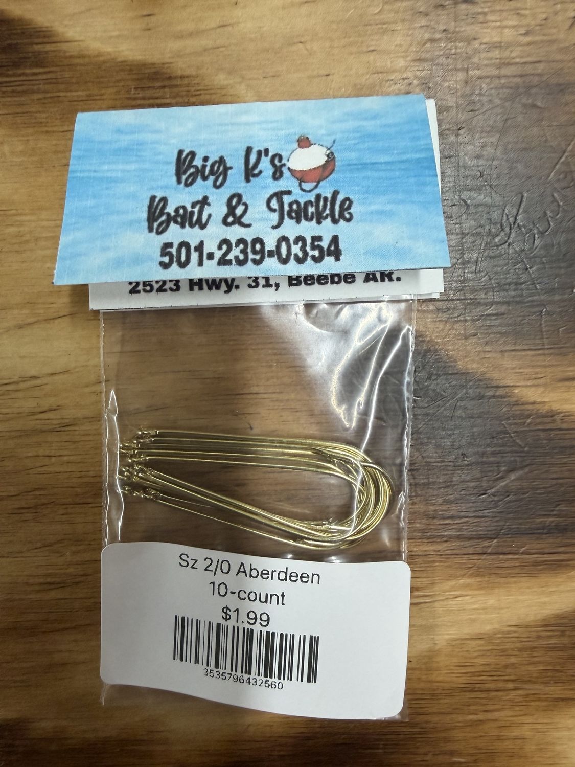 GOLD ABERDEEN HOOK SZ 2/0