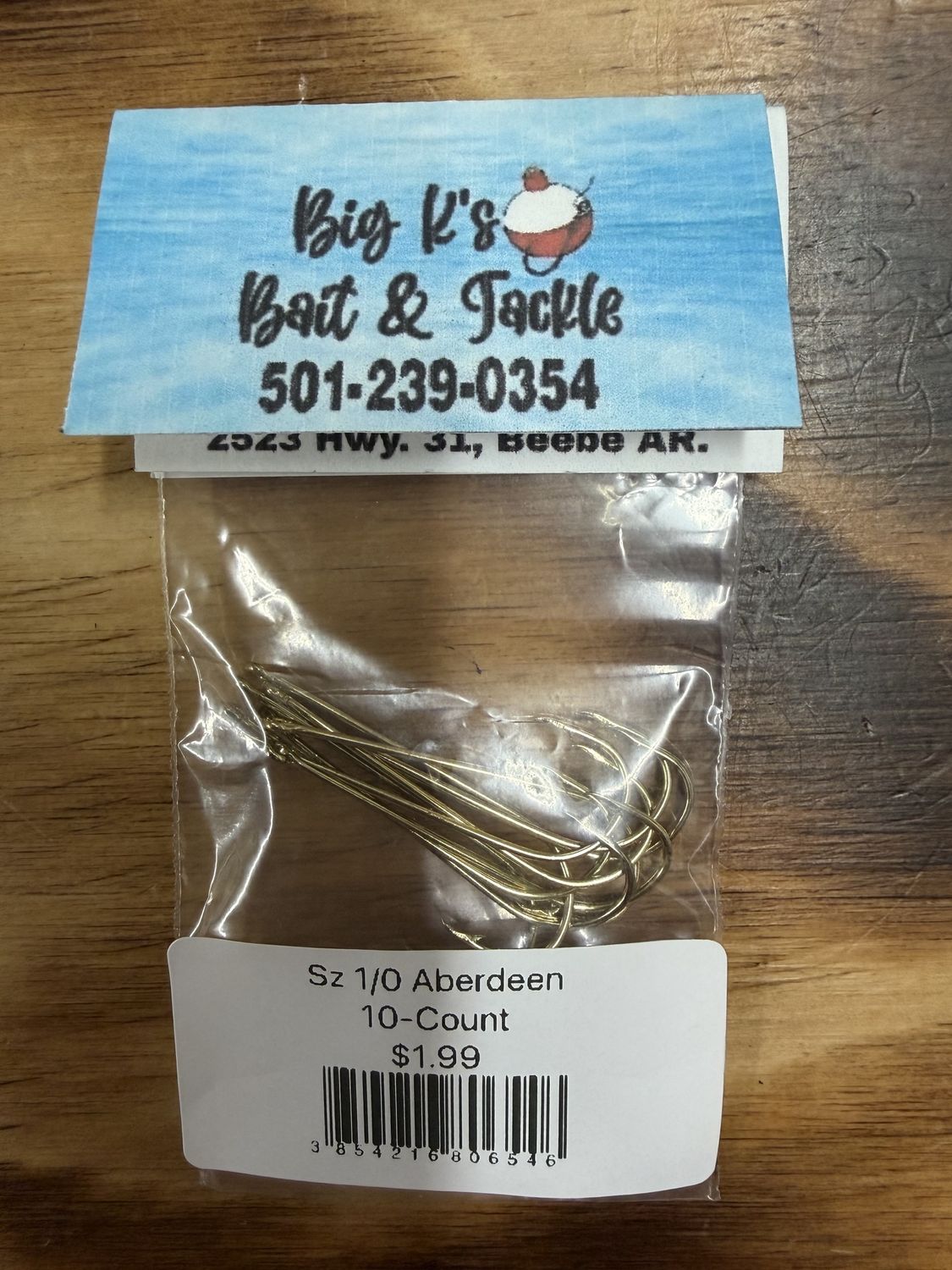 GOLD ABERDEEN HOOK SZ 1/0