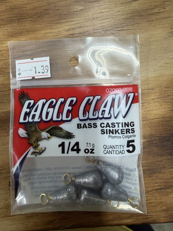 BASS CASTING SINKERS 1/4 OZ