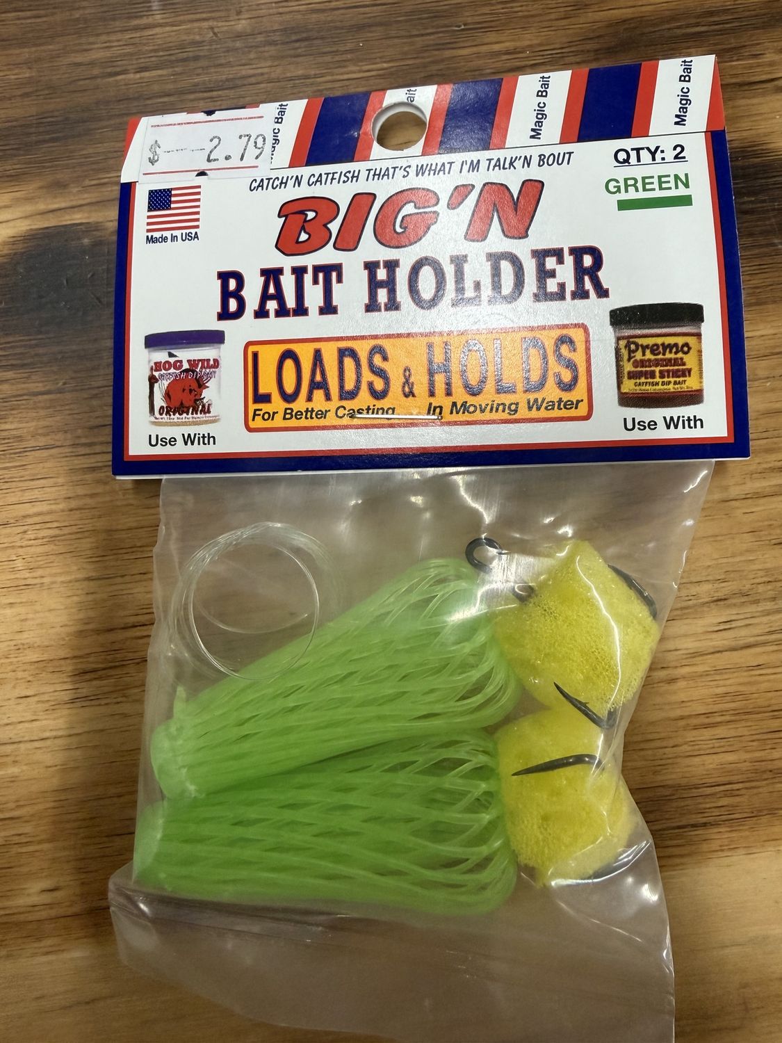 BIG N BAIT HOLDER GREEN 2 PCK