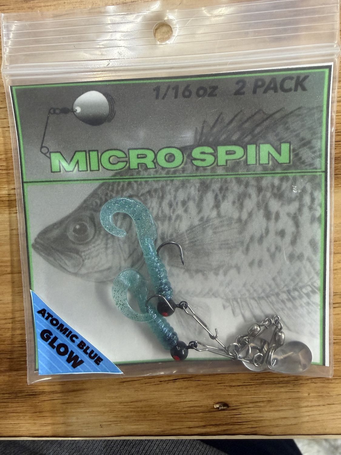 MICRO SPIN CURLY TAIL, Colour: ATOMIC BLUE GLOW