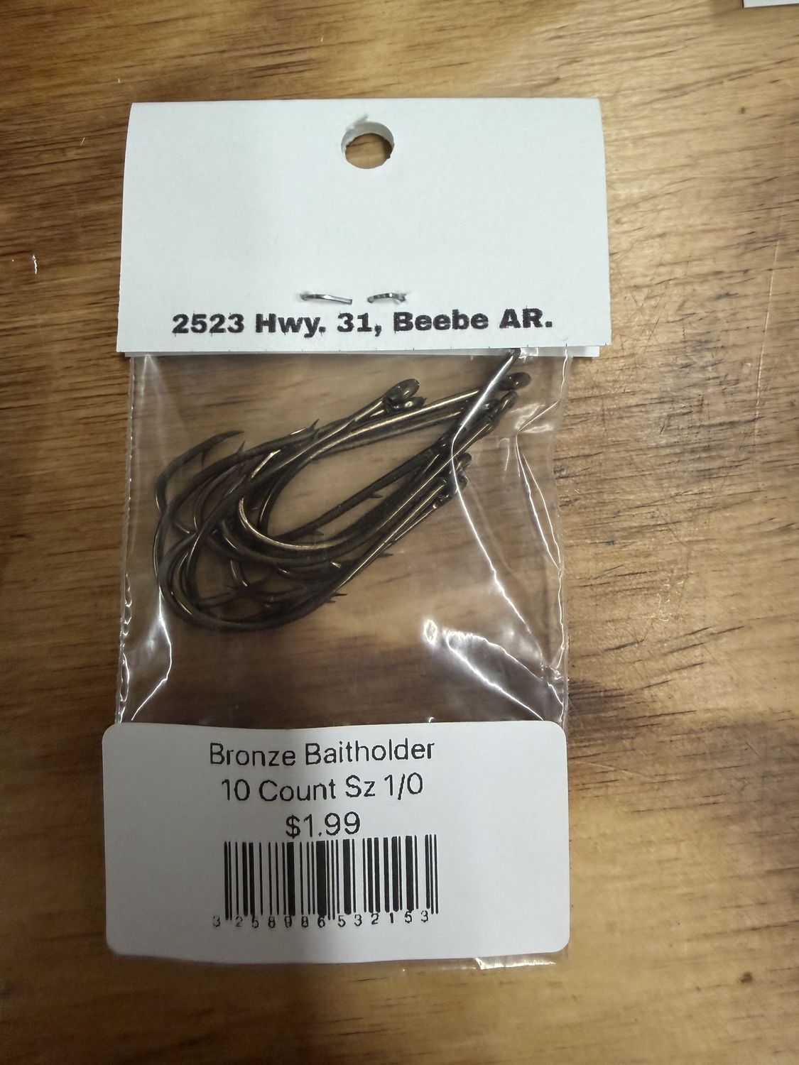 BAITHOLDER HOOK SZ 1/0