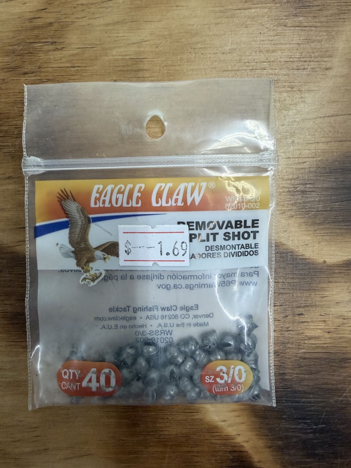 REMOVABLE SPLIT SHOT 3/0