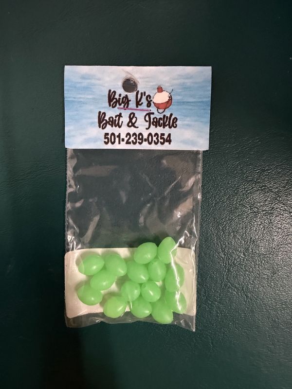 10MM OVAL SILICONE RIGGING BEADS GREEN