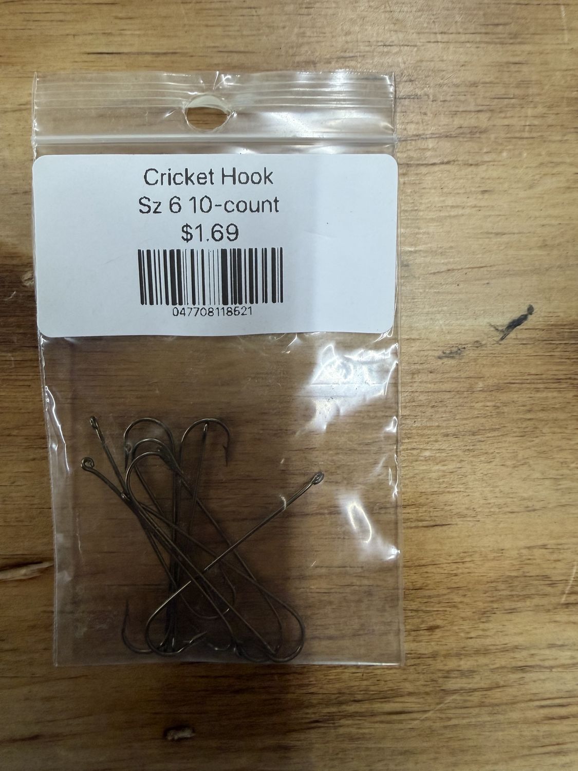 CRICKET HOOKS SZ6 10 COUNT