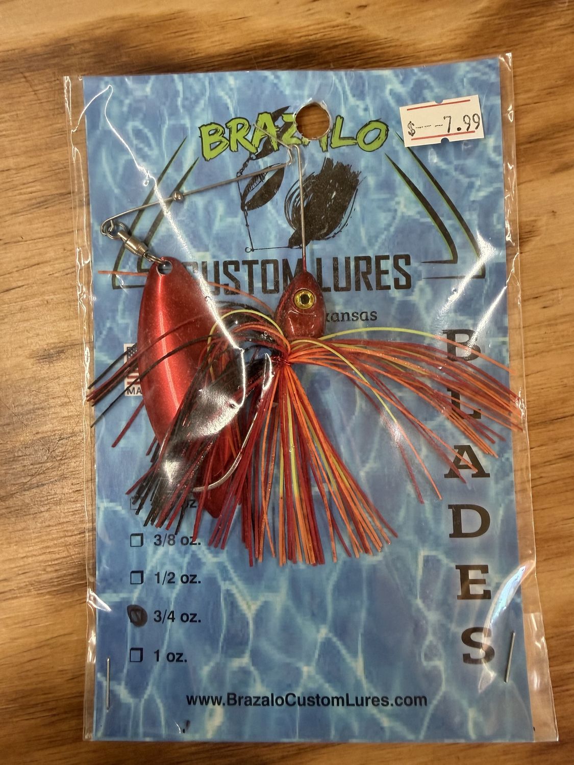 BRAZALO SINGLE BLADE SPINNERBAIT 3/4OZ, Colour: RED ORANGE BLACK YELLOW