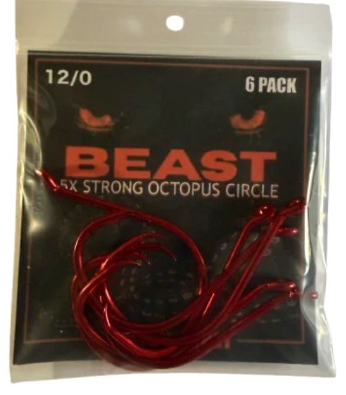 BEAST OCTOPUS CIRCLE HOOKS 6 PACK SZ 12/0