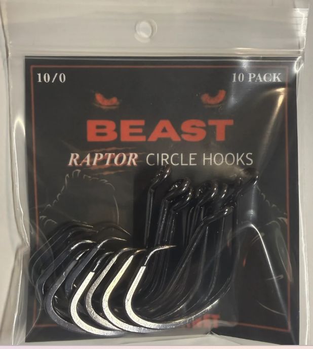 BEAST RAPTOR CIRCLE HOOKS SZ 10/0