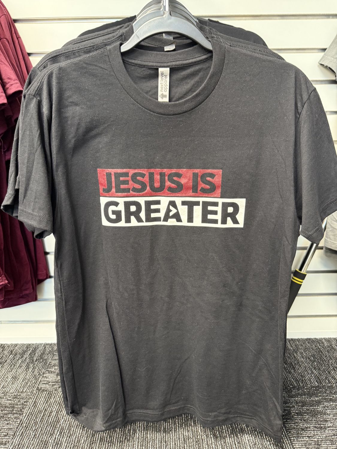 Jesus Is Greater Black (Next Level) T-Shirt*
