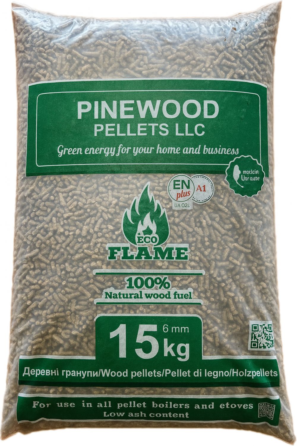 Pinewood Holzpellets EN Plus A1 70x15kg Palette -- Tonnenpreis Sackware 360€