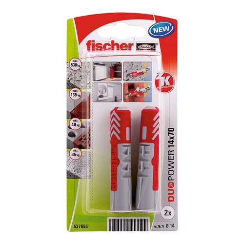 DUOPOWER 14x70 - Πλαστικό βύσμα σε blister (2x)