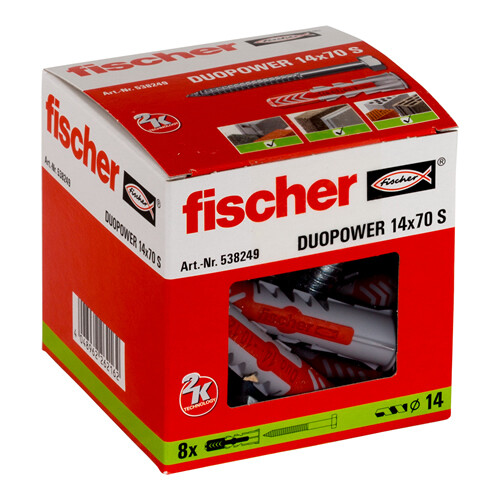 DUOPOWER 14x70 S - Πλαστικό βύσμα με βίδα (8x)
