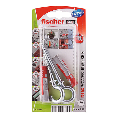 DUOPOWER 10x50 RH - Πλαστικό βύσμα με Γάντζο σε blister (2x)