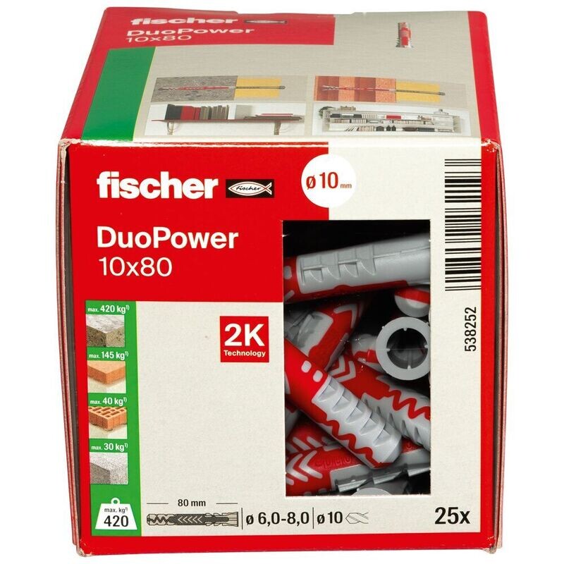 DUOPOWER 10x80 - Πλαστικό βύσμα (25x)